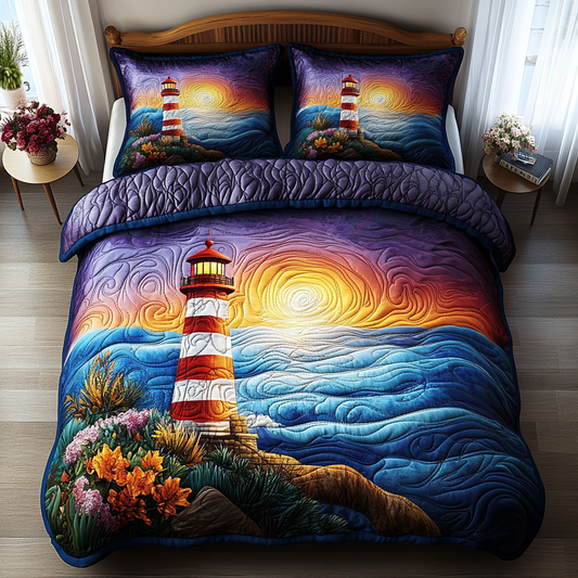 Twilight Tower 3-Piece Quilted Bedding Set NCU0PVL343