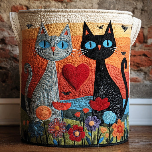 Twilight Whiskers Quilted Laundry Basket NCU0PVL681