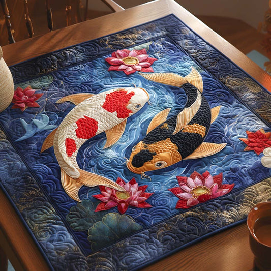 Twin Lotus Dance Quilted Table Topper NCU0NXD439