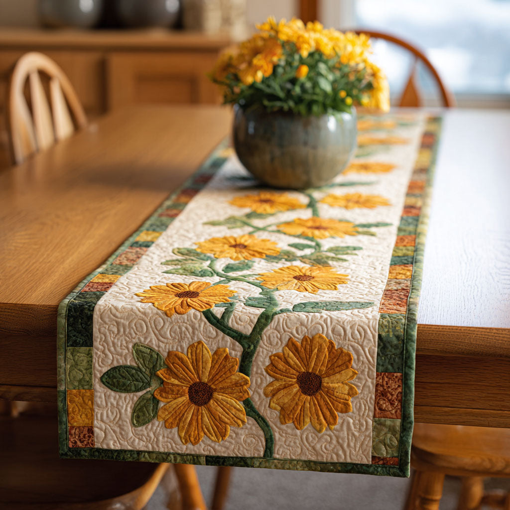Twin Sun Quilted Table Runner NCU0NTV241