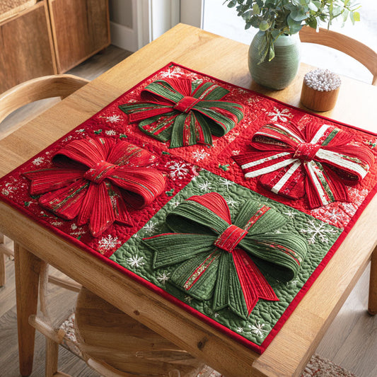 Twinkle Bow Quilted Table Topper NCU0NTD262