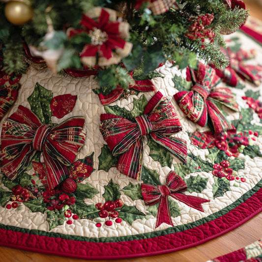 Twinkle Ornament Path Christmas Quilted Tree Skirt NCU0NTD747
