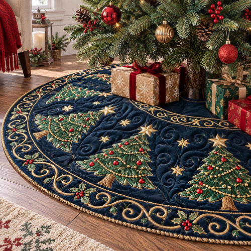 Twinkle Pine Christmas Quilted Tree Skirt NCU0NTD2301