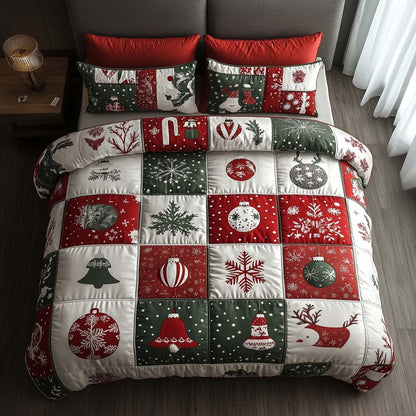 Twinkling Noel 3-Piece Quilted Bedding Set NCU0PTT1563