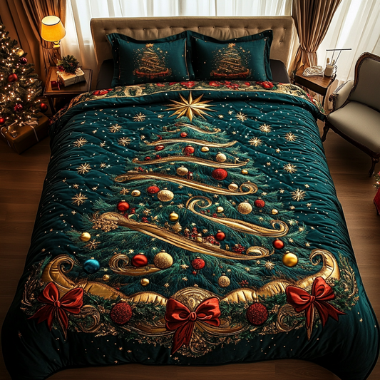 Twinkling Pine 3-Piece Quilted Bedding Set NCU0DDK090