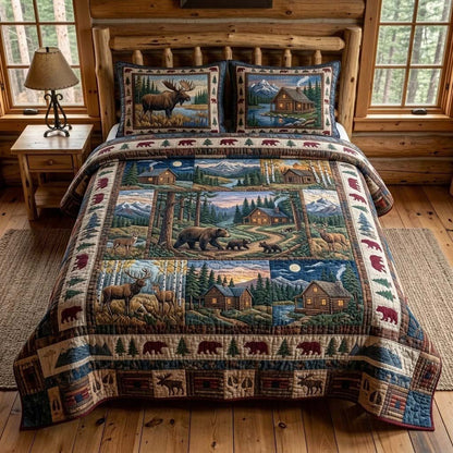 Ultimate Wildlife Haven 3-Piece Quilted Bedding Set NCU0DQQ0732