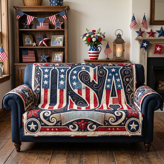 United We Stand Quilted Sofa Cover NCU0PTT3138