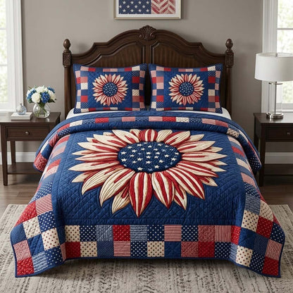 Unity Sunflower 3-Piece Quilted Bedding Set NCU0DQQ0589