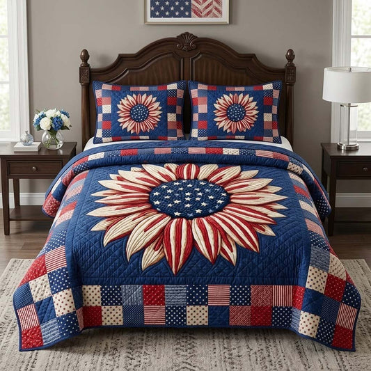 Unity Sunflower 3-Piece Quilted Bedding Set NCU0DQQ0589