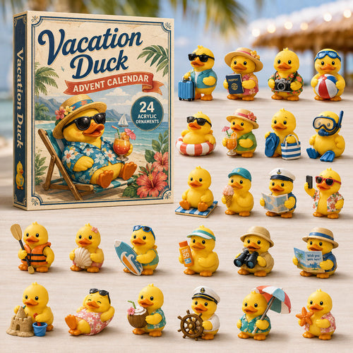 CHRISTMAS KICKOFF 40% OFF - Vacation Duck Advent Calendar 2026 - 24-Day Festive Countdown, Acrylic Charms Blind Box - Gift For Duck Lovers AC0NT190