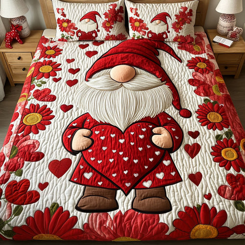 Valen Gnome Love 3-Piece Quilted Bedding Set NCU0NNT200