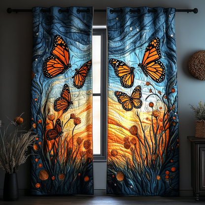 Velvet Butterfly Quilted Curtains NCU0DDK1791