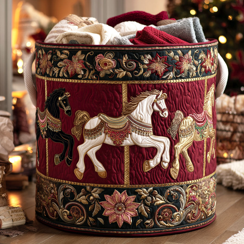 [Large] Velvet Reverie Quilted Laundry Basket NCU0NTV745