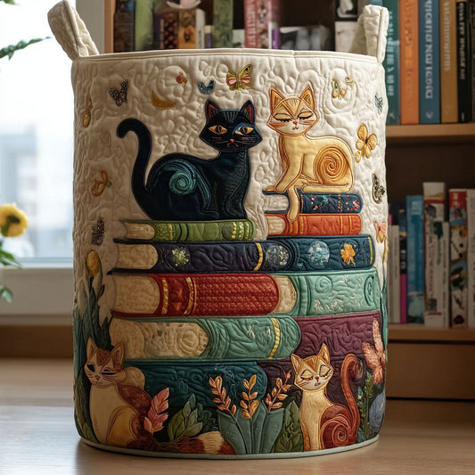 Velvet Whiskers Quilted Laundry Basket NCU0PTT2490