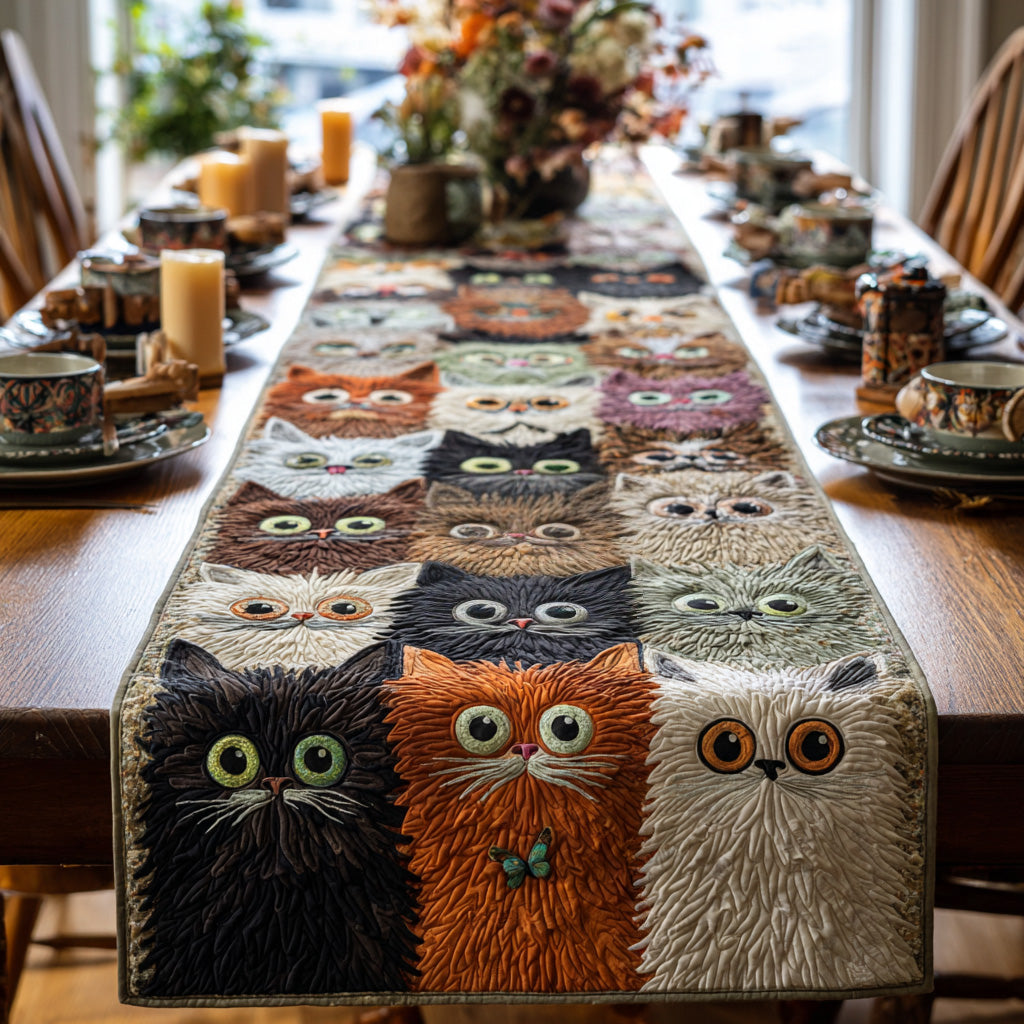 Velvet Whiskers Quilted Table Runner NCU0DV1001