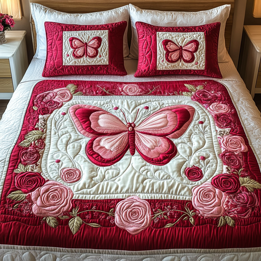 Velvet Wings 3-Piece Quilted Bedding Set NCU0NVH036