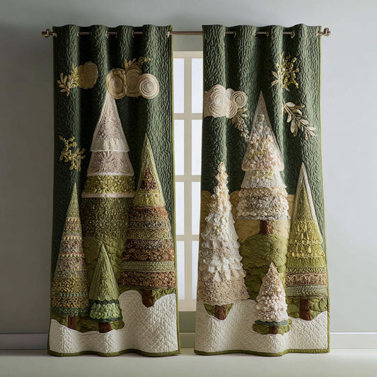 Verdant Christmas Tree Quilted Curtains NCU0HNH584