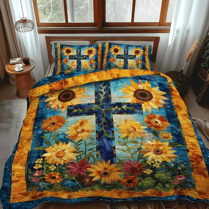 Vibrant Fields 3-Piece Quilted Bedding Set NCU0TH988