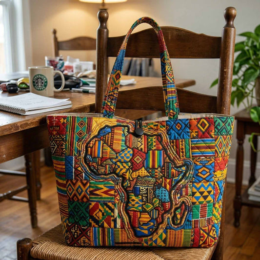 Vibrant Africa Map Quilted Classic Tote Bag NCU0NXD1820