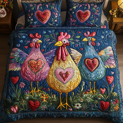 Vibrant Coop 3-Piece Quilted Bedding Set NCU0NVH020