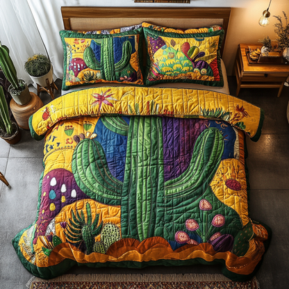 Vibrant Desert Patchwork 3-Piece Quilted Bedding Set NCU0PVL009