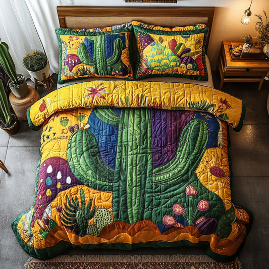 Vibrant Desert Patchwork 3-Piece Quilted Bedding Set NCU0PVL009