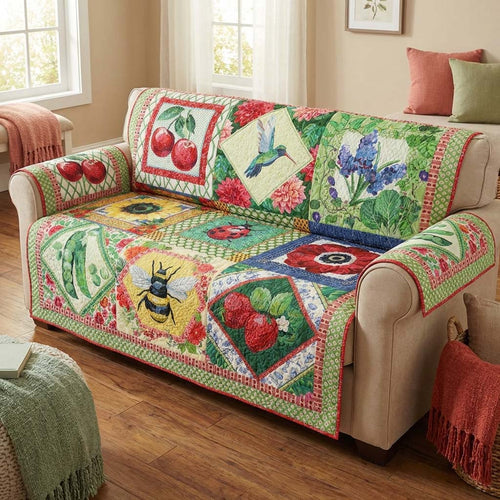 Vibrant Gardening Quilted Sofa Cover NCU0HNH968