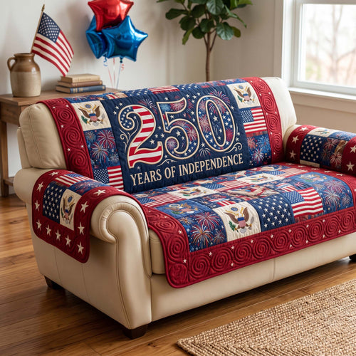 Vibrant Independence Era Quilted Sofa Cover NCU0HNH1047