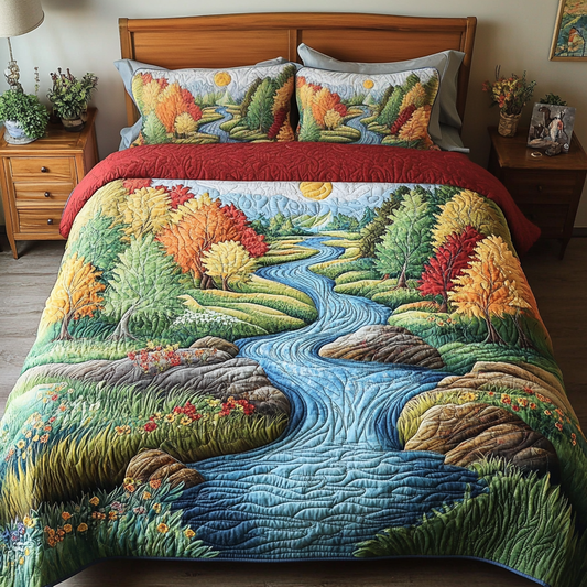 Vibrant Nature 3-Piece Quilted Bedding Set NCU0NVH420