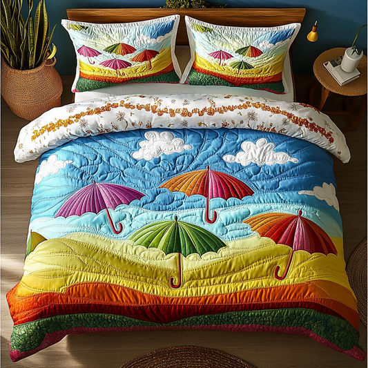 Vibrant Parasol 3-Piece Quilted Bedding Set NCU0DDK227