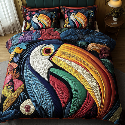 Vibrant Perch 3-Piece Quilted Bedding Set NCU0NVH073
