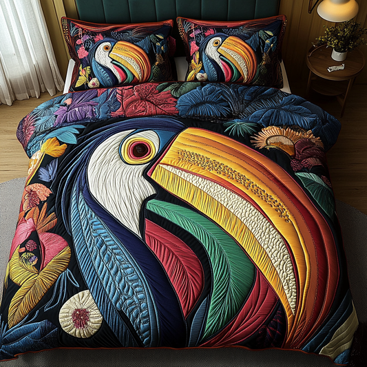 Vibrant Perch 3-Piece Quilted Bedding Set NCU0NVH073