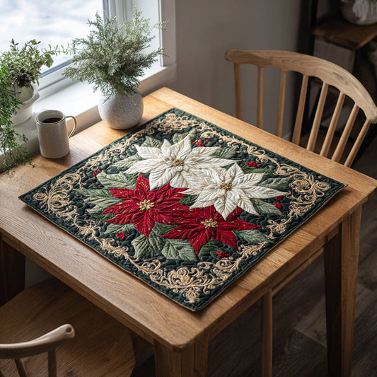 Vibrant Poinsettia Quilted Table Topper NCU0HNH172