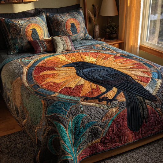 Vibrant Raven 3-Piece Quilted Bedding Set NCU0PVL896