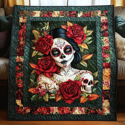 Vibrant Skull Tribute Quilted Blanket NCU0TL1898