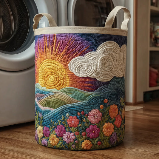 Vibrant Sunrise Quilted Laundry Basket NCU0HNH788