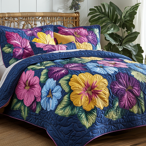 Vibrant Tropic 3-Piece Quilted Bedding Set NCU0NVH759
