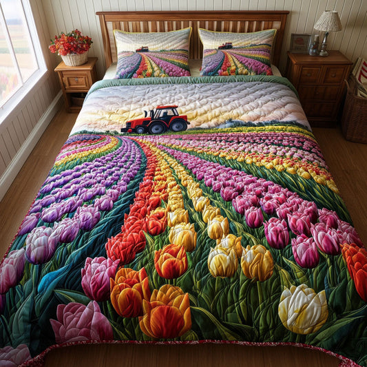 Vibrant Tulip Path 3-Piece Quilted Bedding Set NCU0NNT607