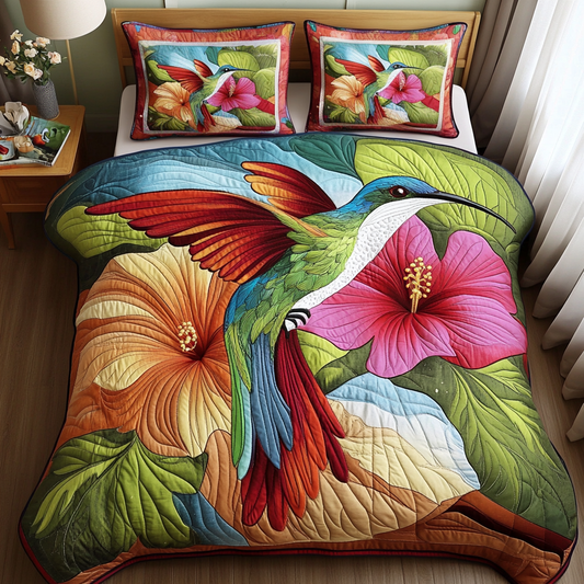 Vibrant Wings 3-Piece Quilted Bedding Set NCU0DDK237