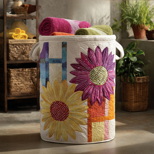 Victorian Blossoms Quilted Laundry Basket NCU0PTT839