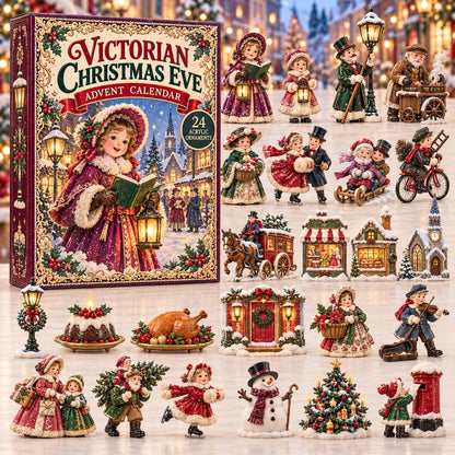 CHRISTMAS KICKOFF 40% OFF - Victorian Christmas Eve Advent Calendar 2026 - 24-Day Festive Countdown, Acrylic Charms Blind Box - Gift For Family and Friends AC0TD095