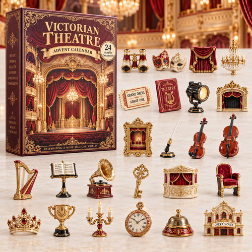 CHRISTMAS KICKOFF 40% OFF - Victorian Theatre Elegance Advent Calendar 2026 - 24-Day Festive Countdown, Acrylic Charms Blind Box - Gift For Theatre Lovers AC0TM298