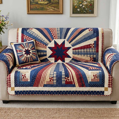 Victory Rays Quilted Sofa Cover NCU0NXD1896