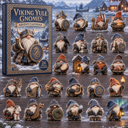 CHRISTMAS KICKOFF 40% OFF - Viking Yule Gnomes Advent Calendar 2026 - 24-Day Festive Countdown, Acrylic Charms Blind Box - Gift For Family and Friends AC0TD056