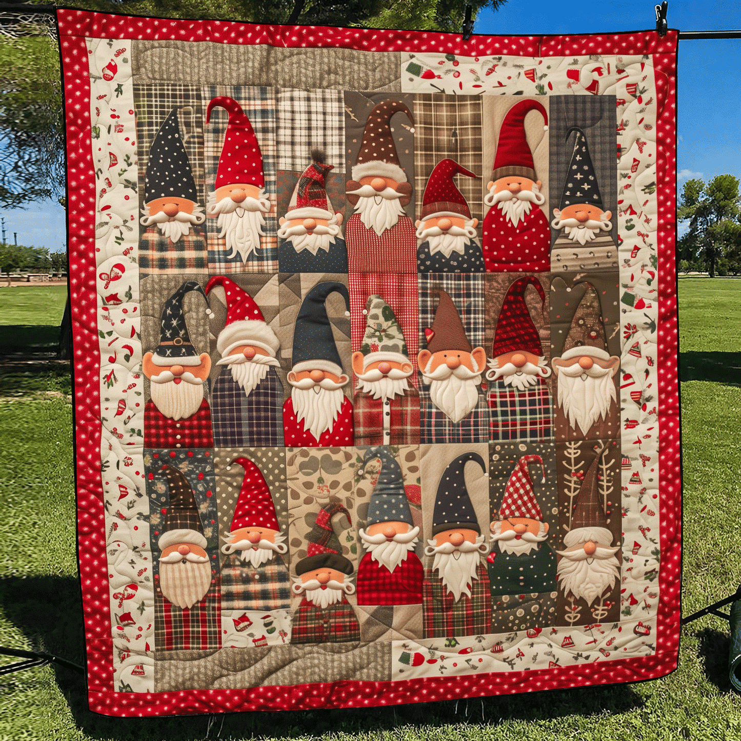 Vintage Gnome Quilted Blanket NCU0TH1043