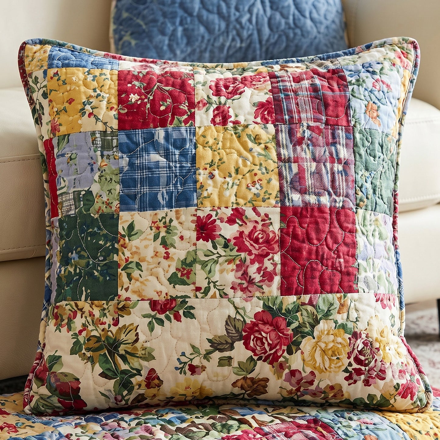 Vintage Patchwork Quilted Pillow Case NCU0NNT2874