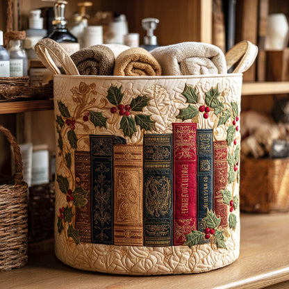 Vintage Book Quilted Laundry Basket NCU0NTV640