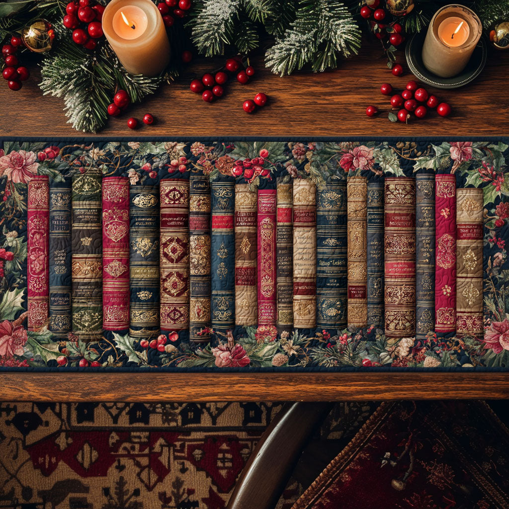 Vintage Bookway Quilted Table Runner NCU0NTV811