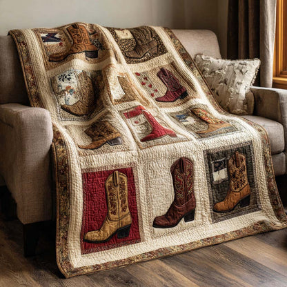 Vintage Boot Quilted Blanket NCU0NNT2146