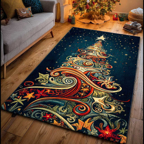 Vintage Christmas Tree Area Rug NCU0HTT132